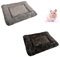 Voarge 2 Stück Plüschbett für kleine Tiere, warmes Schlafkissen, Winterdecke für Welpen, Kaninchen, Chinchilla, Eichhörnchen (Hellgrau + Dunkelgrau)
