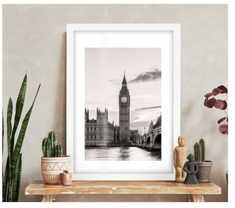 Pix FRAMES Bilderrahmen 42x59,4cm - Holz Fotorahmen - Weiß | Holzbilderrahmen mit Plexiglas - Bilderrahmen Holz zum Aufhängen - Wooden Picture Frame - Photo Frame zum Aufstellen