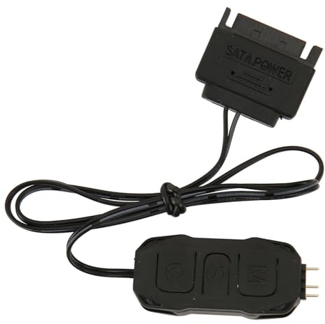 Septpenta ARGB Controller, ARGB Splitter, Sata Power RGB Lüfter Controller, 5 V 3 Pin Beleuchtungsschnittstelle, y Adapter, Selbstanpassende Geschwindigkeit, Helligkeit