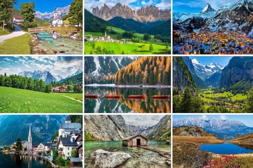 Fotografie Torsten Ackermann Postkarten-Set Alpen: 9 einzelne Karten (Grußkarten) - Motive aus Bayern Österreich der Schweiz und Italien (Dolomiten/Tirol) Fotos/Bilder/Souvenirs