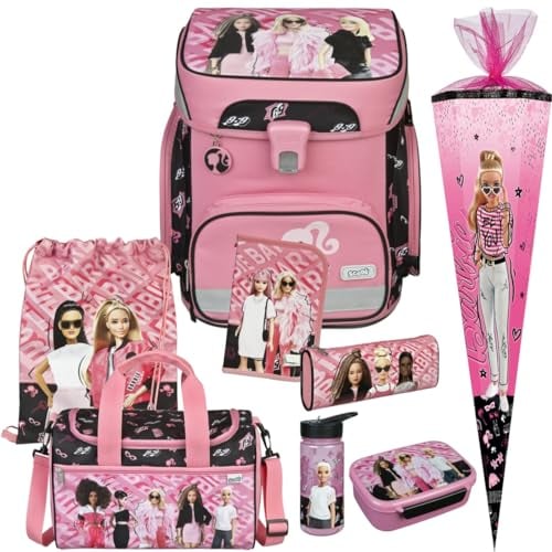 EasyFit Schulranzen-Set 9tlg. Barbi mit Sporttasche, Brotdose, Trinkflasche und Schultüte