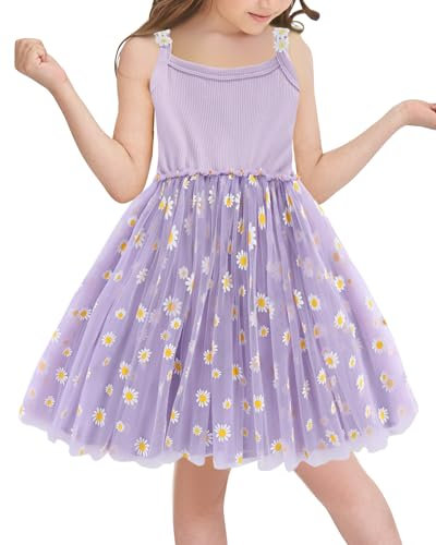 AIEOE Principessa Neonata Tulle Abito Bambina Bimba Senza Maniche Halter Principessa Tutu Vestito per 3-4 Anni Viola