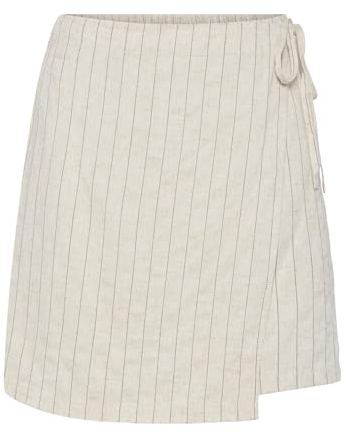 PIECES Female Wickelrock PCPIA MINI LEINENMIX | Wrap skirt