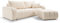KEF Sofa Bella - Couch mit Schlaffunktion und Pouf - Schlafcouch mit Bettkasten und Kunststoffbeine - 2er Set: Sofa 105x88x248 cm und Pouf 75x41x82 cm - Beige