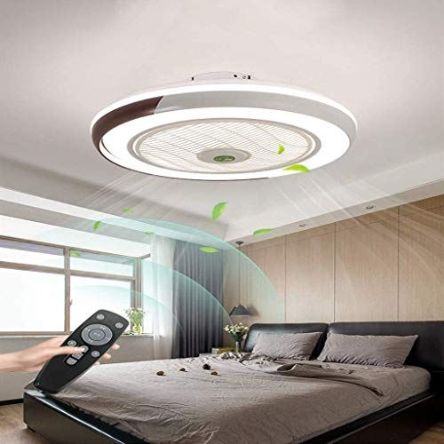 Ventilador de techo inteligente con lámpara de luz, iluminación LED, velocidad de viento ajustable, control remoto regulable, moderno restaurante, dormitorio, sala de estar, montaje semi empotrado,