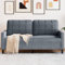 Willood 2-Sitzer-Sofa Polstersofa Doppelsofa für Wohnzimmer, Couch Loungesofa Metallgestell, Zweisitzer Samtsofa Sitzmöbel, Modern Dunkelgrau 140 cm Samt