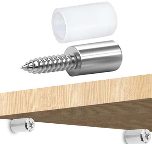 XMYCYuChen 30 pieces with anti-slip sleeve shelf support nails self-tapping integrated screws metal shelf nails are suitable for bookcases, kitchen cabinets, closets, glass cabinets, shelves support