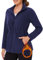 WOWENY Damen Fleecejacke Warm Gefüttert Polar Fleece Sweatjacke mit Stehkragen Und Full Zip Verstellbare Taille für Winter Outdoor Wandern Und Freizeit(Dunkelblau, L)