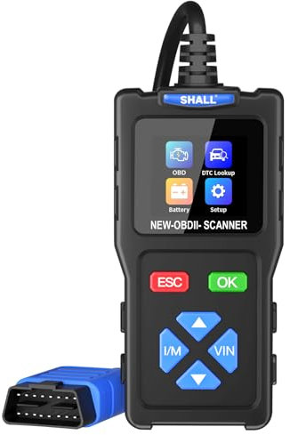 SHALL Lettore di codici scanner T100 OBD2 per controllo motore auto - Strumento diagnostico CAN - Leggi e cancella i codici di errore per auto con protocollo OBD II dopo il 1996