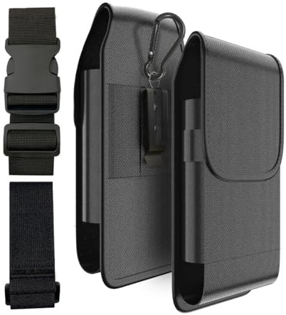 Cell Phone Pouch Holster Case with Nylon Belt Clip Armband Compatible with Samsung Galaxy S20 S21 S22 S23 S24, iPhone 16 15 14 13 12 11 pro, Android Barcode Scanner Work Tool Belt Carrying