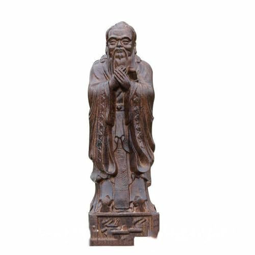7,9 große handgeschnitzte Konfuzianisten-Statue aus China-Holz zum Sammeln
