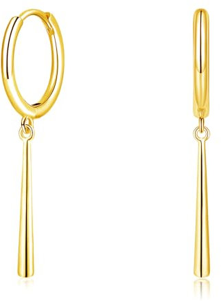 Cangall Silver Drop Hoop Earrings for Women, Sterling Silver Hoop Earrings with Teardrop Dangling, Hypoallergenic Earrings Gold Fashion Unisex Cute Cartilage Rose Gold Sleeper Dangle Hoop Earrings