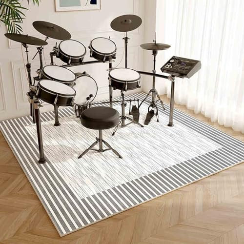 Tapis de Tambour Insonorisé Tapis Batterie Tapis de Batterie électronique Tapis d'absorption des vibrations Tapis Batterie Tambour pour Basses Caisse Claire et Autres Instruments 200 x 160 cm