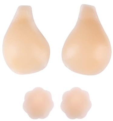 TTPSRY Soutien Gorge Adhésif sans Bretelles Dos Nu Push Up Bra Soutien Gorge Invisible Collant Soutien Gorge de Levage des Seins avec 2Pcs Couvre Seins