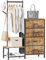 ODK Commode Chambre Adulte 3 en 1, avec Portant a Vetement et Deux Crochets, Double Etagere Chaussure, Contient 4 Tiroirs à Tissus en Convient pour la Chambre à Coucher et L'entrée, Couleur Rétro