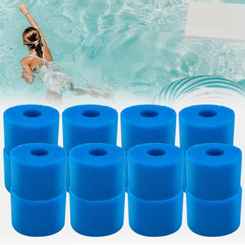 JEFFEL Filtro Spugna Tipo S1 Filtri per Piscina in Schiuma, Filtro in Spugna Riutilizzabile e Lavabile, per Intex Tipo S1, Schiuma per Piscina, Acquario, Spa (Filtre S1-16pièces)