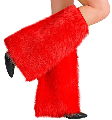 W WIDMANN MILANO Party Fashion - Plüsch Beinstulpen, Beinwärmer, Kostüm-Accessoire für Erwachsene, Karneval, Mottoparty