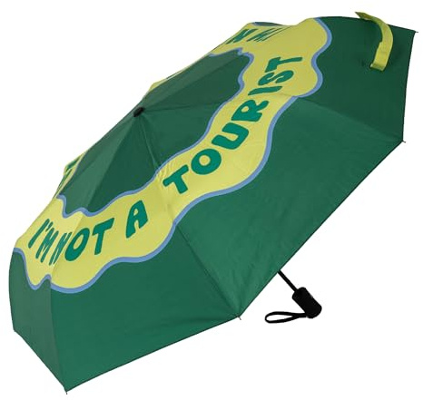 FISURA - Original gestreifter Regenschirm für Damen, klein, automatisch, Reisegröße, winddicht, 96 cm Durchmesser, offen.