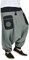 Virblatt - Haremshose | 100% Baumwolle | Aladinhose Goa Hippie Pluderhose Pumhose Yoga Hose Herren - Stampfgewand L-XL Grau