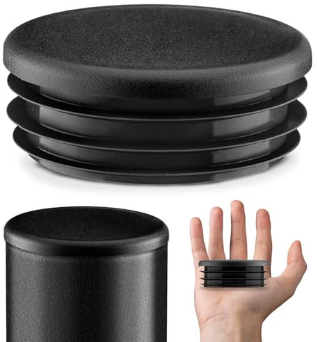 EMFA Lamellenstopfen rund 80mm Schwarz 10 Stück Rohrstopfen rund Endkappe Stahlrohr 80mm Kunststoff Stopfen für Rundrohre Rohrverschlussstopfen Kunststoffkappen für Rohre Rohrendkappen 8cm