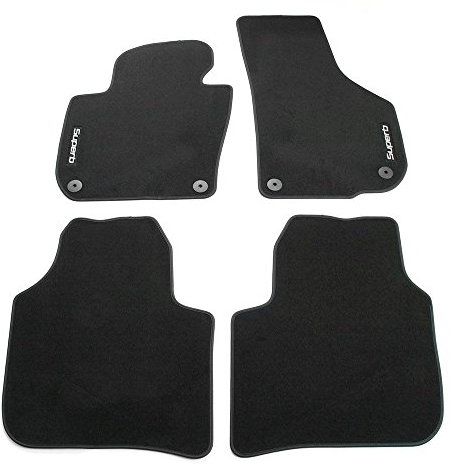 Skoda 3T1061404 Prestige Textil Fußmatten 4X Stoffmatten Premium schwarz mit SUPERB Schriftzug