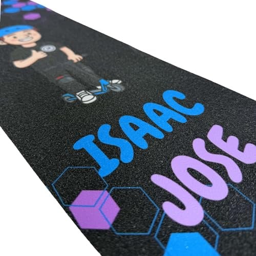 Root Industries Stunt-Scooter Griptape I Kinder I Tret I Roller I Anti Rutsch I Schmierbel Papier I + Fantic26 Sticker (Sign. Isaac Jose Lila/Türkis)