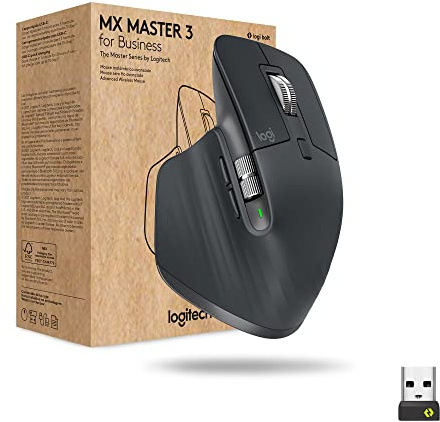Logitech MX Master 3 for Business, Wireless Mouse, Logi Bolt Technology, Bluetooth, MagSpeed Scrolling, Ergonomic, Rechargeable, Globally Certified, PC/Mac/Linux - Grey