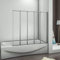 120x140cm Parete Vasca Da Bagno 5 Ante Pieghevole a Libro Vetro Temperato Trasparente 4mm, Telaio di Processo Elettroforesi opaco