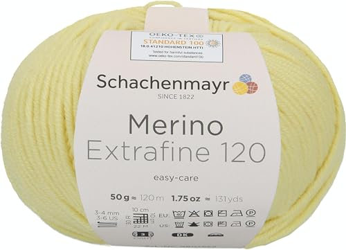 Schachenmayr 9807552-01175 Handstrickgarne, 100% Schurwolle, Lemon, onesize