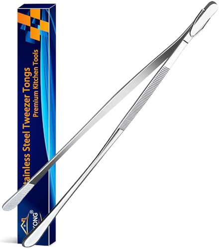 JETKONG Pince à épiler fine 30,5 cm, extra longue en acier inoxydable