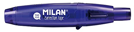 MILAN Blíster cinta correctora con pulsador 5 mm x 6 m serie Acid, azul