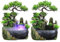 Zimmerbrunnen mit Pflanzen Wasserfall, Tischbrunnen Dekoration Water Fountain aus Polyresin, Brunnen Wohnzimmer Dekoration (Kein Zerstäuber und Beleuchtung)