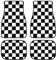 Lot de 4 tapis de sol de voiture à carreaux géométriques - Tapis avant et arrière de véhicule - Noir et blanc - Antidérapant - Accessoires de voiture universels pour voiture, SUV, camion, van