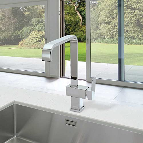 Cookology Elba Kitchen Mixer Tap in Chrome - Single Lever Design - High-Arched Spout - Quality Brass Body - Water-Saving Operation