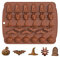 Moule en silicone Halloween, 1 paquet de 30 cavités Halloween moule à chocolat moule à bonbons citrouille chauve-souris araignée chapeau pierre tombale forme moule pour chocolat, bonbons