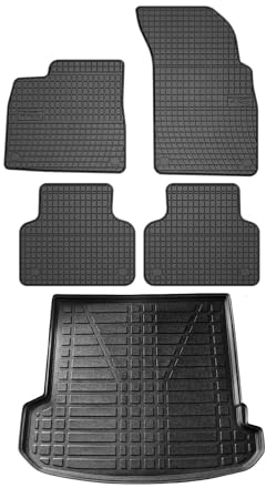 Fußmatten & Kofferraumwanne Set für Audi Q7 4M 2015-2025 Gummi Schwarz TPE 5X