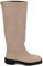 Malu Shoes Stivali donna a punta quadrata beige gambale morbido al ginocchio tacco quadrato basso 3 cm moda con zip (38 EU)