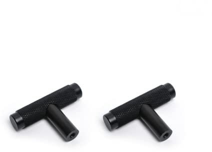 SPORTARC Cabinet Handles,Kitchen Cabinet Door Drawer Cupboard Knurled T Bar Knob Black 2pcs