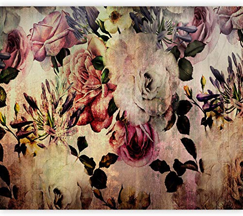 murando PREMIUM Fotomurales Flores 200x140 cm Papel pintado tejido no tejido Decoración de Pared decorativos Murales moderna de Diseno Fotográfico Vintage Rosa b-C-0380-a-a