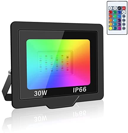 Willpower 30W 3000LM RGB LED Strahler mit Fernbedienung, LED Fluter mit Memory-Funktion, Dimmbar Farbwechsel, 16 Farben 4 Modi, IP66 Wasserdicht für Innen Außen Garten Party Deko