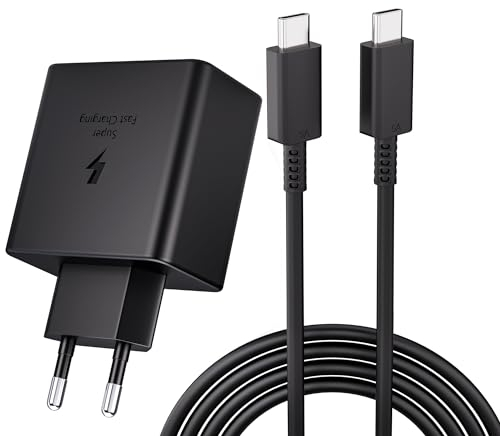 Caricatore USB C 45W Caricatore Veloce per Samsung Galaxy S23+, S23 Ultra, S22+, S22 Ultra, S23, S21 Ultra 5G, Note10+, Tab S8, S8+, S8 Ultra, Tab S7, S7+, S7 FE, con cavo di Ricarica Type-C 5A 2M