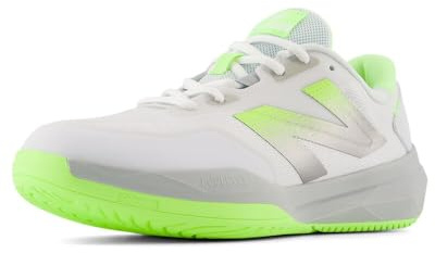 New Balance Women's FuelCell 796 V4 Hard Court Tennis Shoe, White/Bleached Lime Glo/Brighton Grey, 10 M