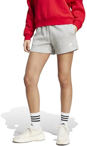 adidas Femme Essentials Small Logo Fleece Shorts, Medium Grey Heather, XXL