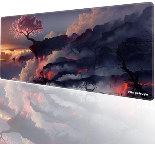 Ningchuya Gaming Mouse Pad, Large Desk Mat on Top of Desk Keyboard Playmat, 600x300mm Extended Mouse Pad for Work & Game (60x30JPSakuraEU)