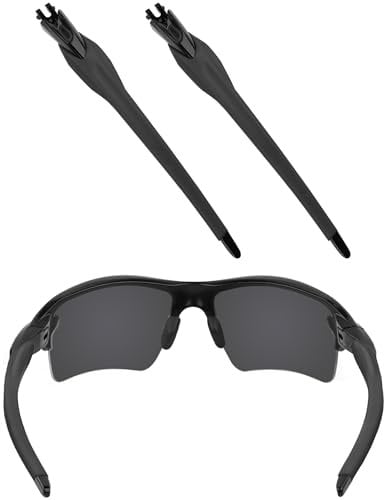 EZReplace Replacement Black Temple Arms for Oakley Flak 2.0/Flak 2.0 XL/Flak 2.0 Vented/Flak 2.0 XL Vented Sunglasses (Black)