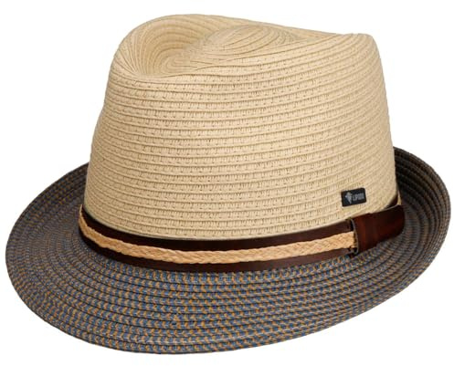 Lipodo Montenovo Trilby Strohhut Mehrfarbiger Hut Klassische Form Herren Made in Italy Frühjahr Sommer