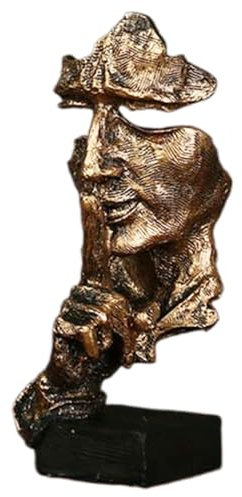 puzzlegame Silent Man Statue, is Gold Figur - Denker-Skulptur, abstrakte Kunstharz-Statuen | Stille Männer, dekorative Objekte, Gesichtsfigur für Tischregal, Heimdekoration