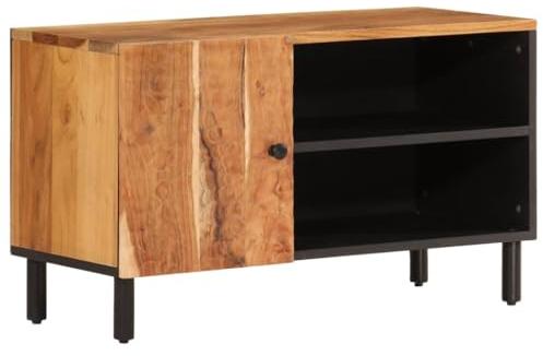 vidaXL Meuble TV, Armoire de Télévision avec Pieds, Meuble Télé avec Rangement Salon Salle de Séjour, Moderne, Bois d'Acacia Massif