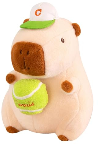 Bexdug Capybara-Plüschtiere,Gefülltes Capybara-Plüschtier - Plüsch Capybara Stofftier | Süßes Kuscheltier Capybara, Umarmungen Baseball Capybara Spielzeug für Kinder und Erwachsene zum Geburtstag,