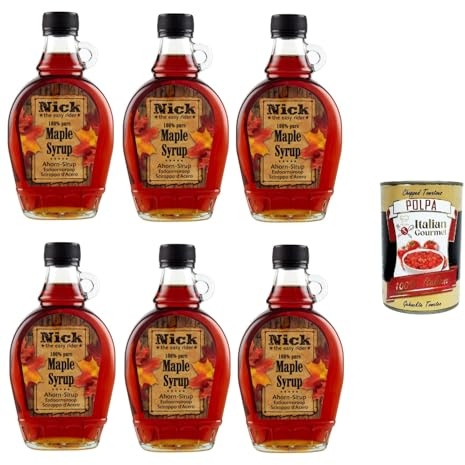 Nick ⭐The easy rider⭐ Sciroppo d'acero 100 % Ahornsirup. 6x 250 ml + Italian Gourmet polpa 400g